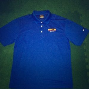 Nike Golf Dri-fit MEDIUM blue MECUM AUCTIONS polo